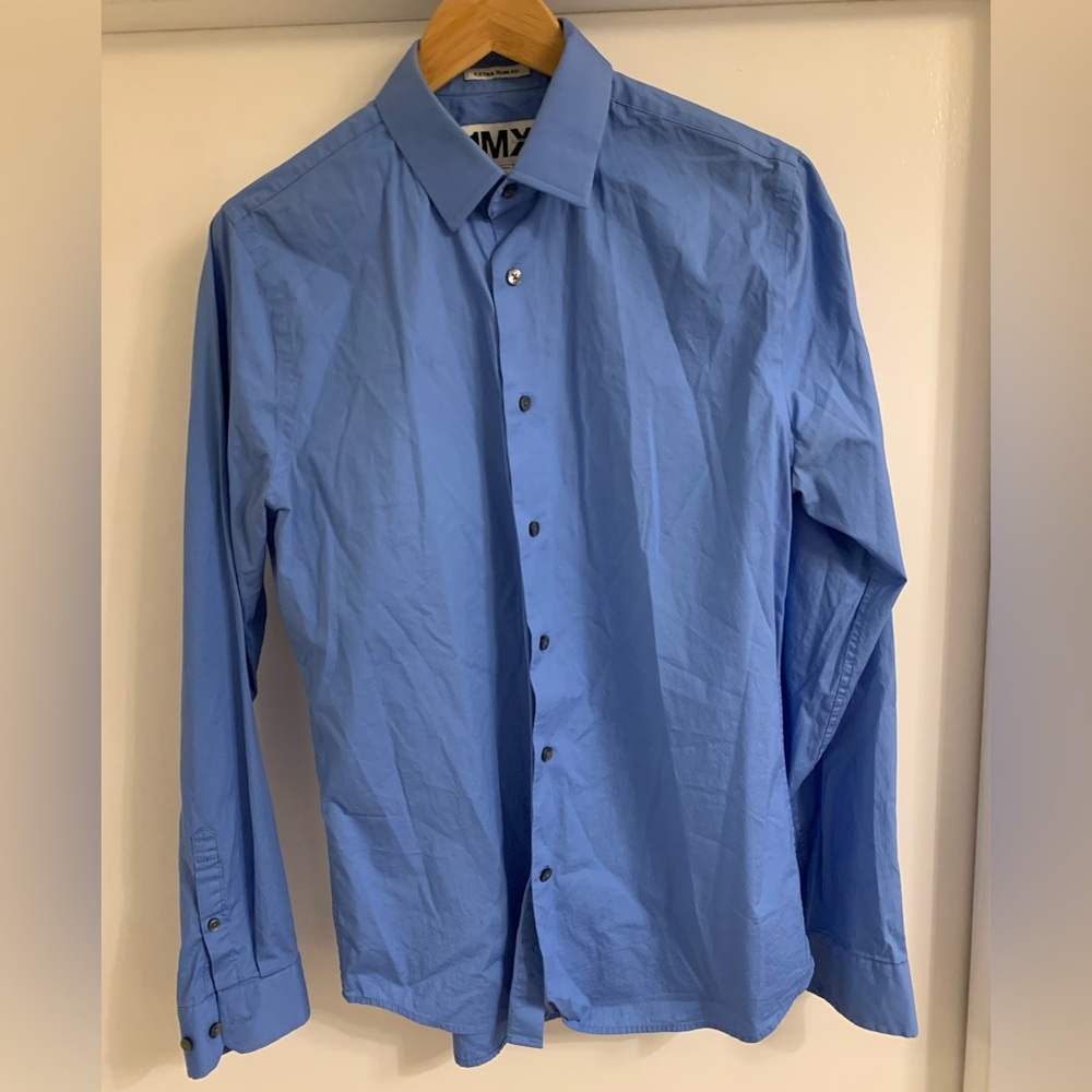 Express Cobalt Dress Shirt - Size M, Slim Fit